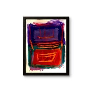 Vibrant Abstract Expressionism Painting Original 14x11 B Perry Rowell